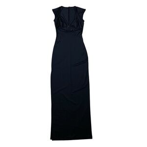 Finesse Black Cutout Bust Bodycon Maxi Dress Sleeveless Stretch Evening XS